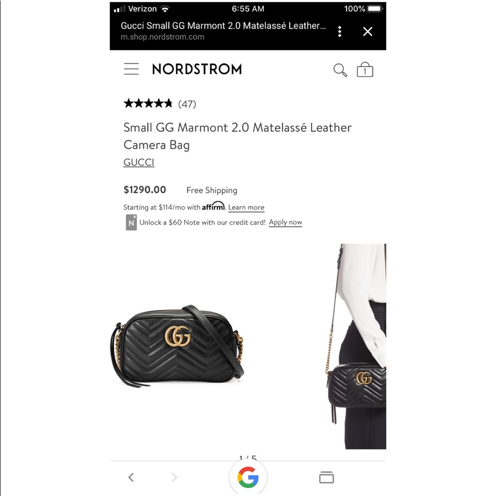 LIKE NEW Gucci - Small GG 2.0 Marmont Camera Bag